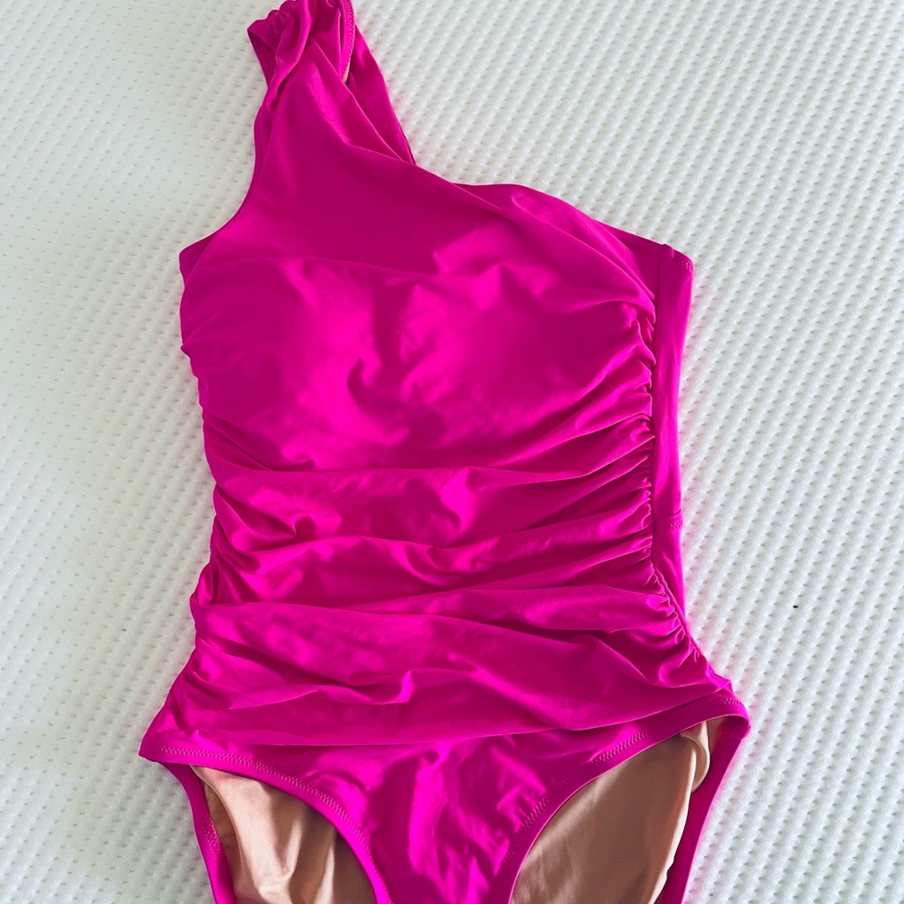 J. Crew Ruched One Shoulder Swimsuit